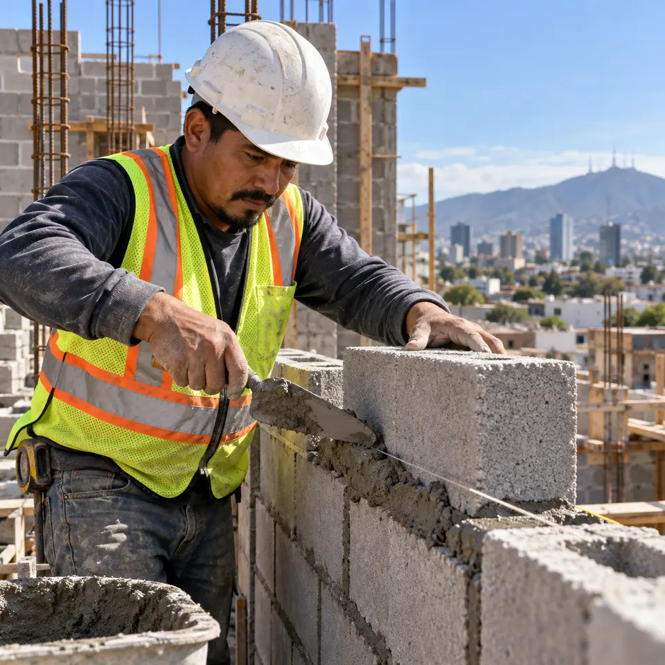 Trabajo de construcción como ejemplo de los servicios profesionales